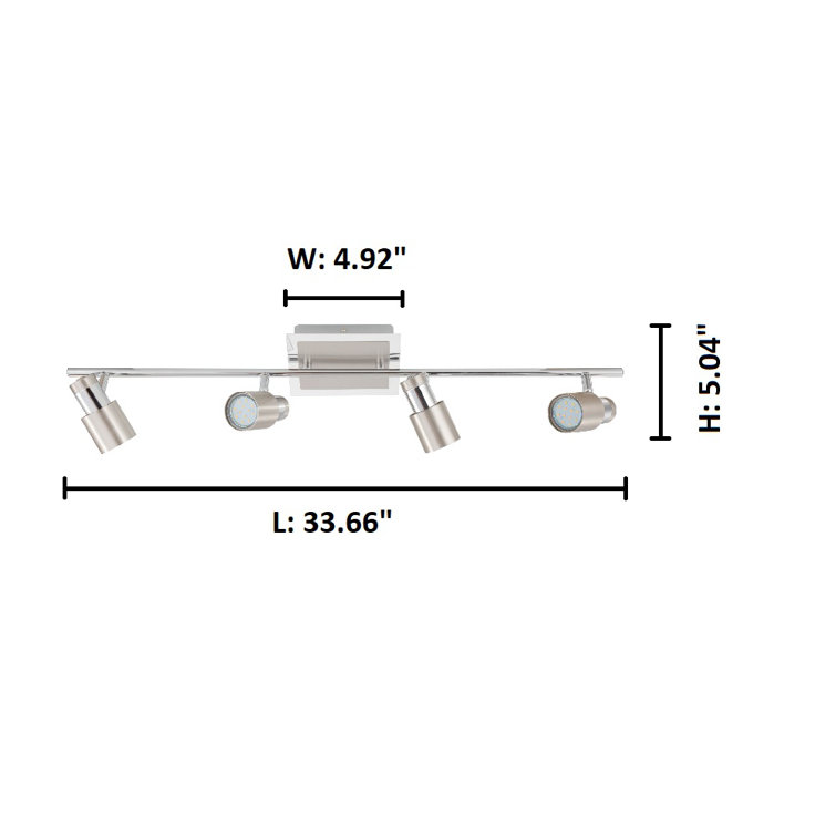 Davida-2 Matte Black and Chrome 4-Light Steel Track Light