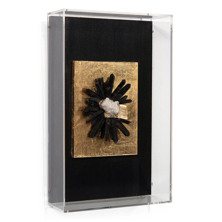 Black and Gold Calcite Quartz Resin Wall Decor