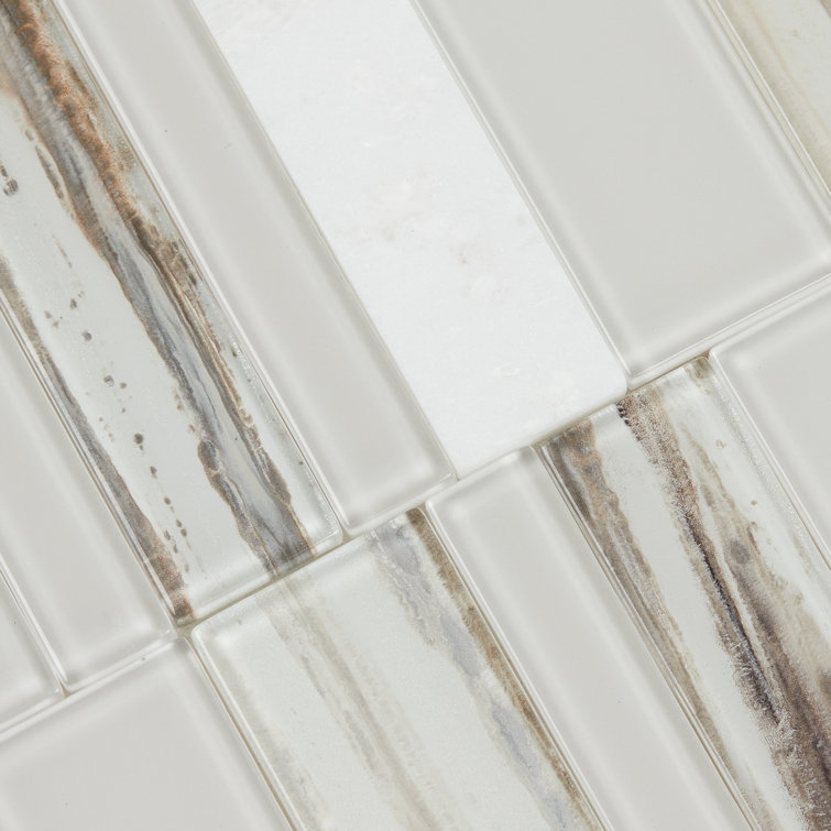 Daphne White Natural Stone Peel and Stick Mosaic Tile