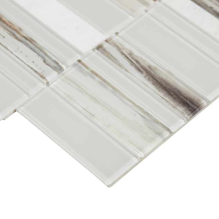 Daphne White Natural Stone Peel and Stick Mosaic Tile