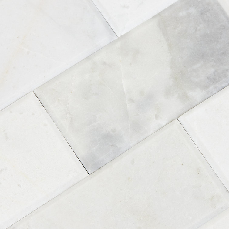 Daphne White Matte Peel and Stick Marble Mosaic Tile