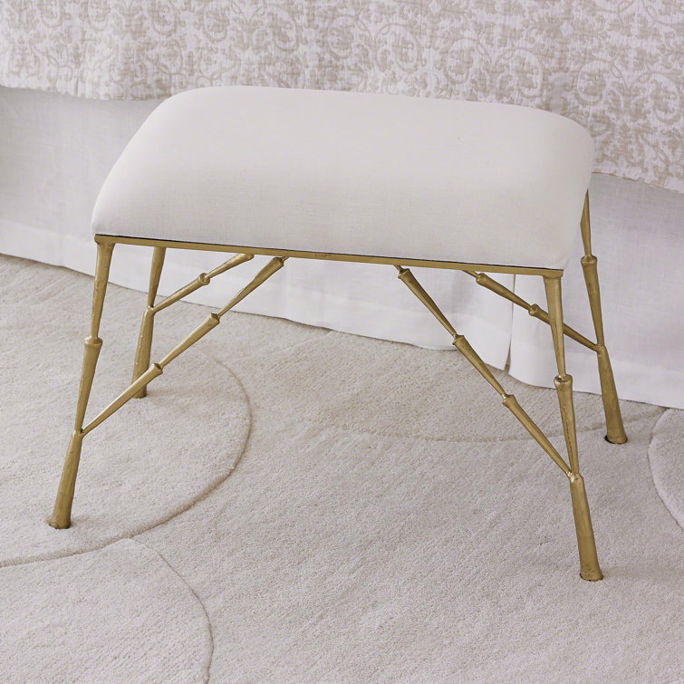 Antique Brass Bench with Muslin Cushion
