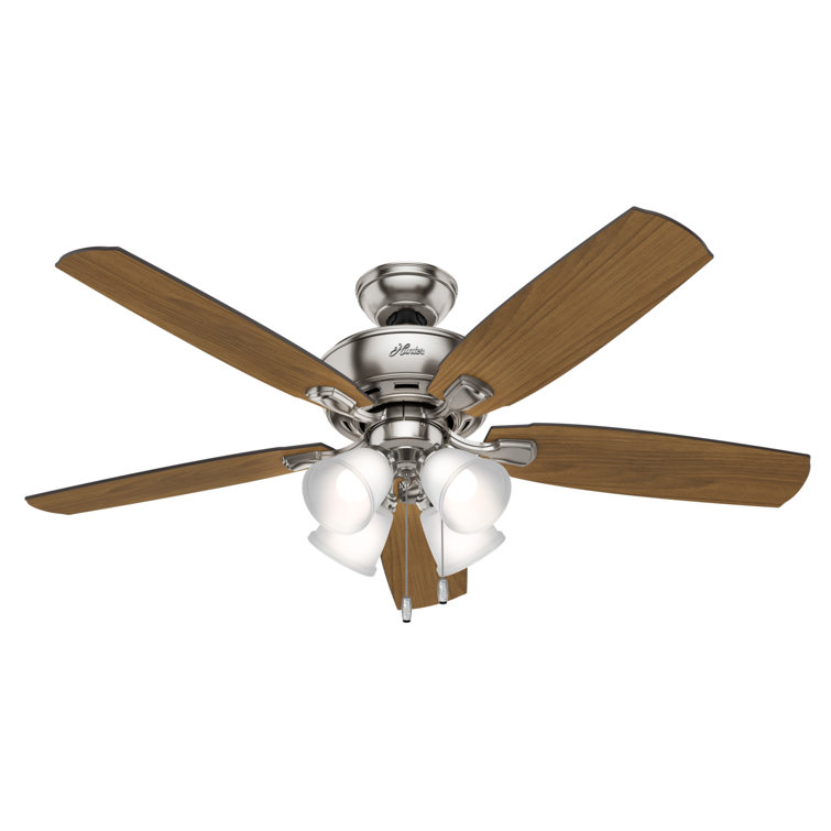 Hunter Amberlin 52" Brushed Nickel LED Ceiling Fan with Reversible Blades