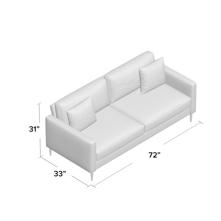 CosmoLiving Highland 66.9" Green Velvet Sofa with Tufted Back and Wood Accents
