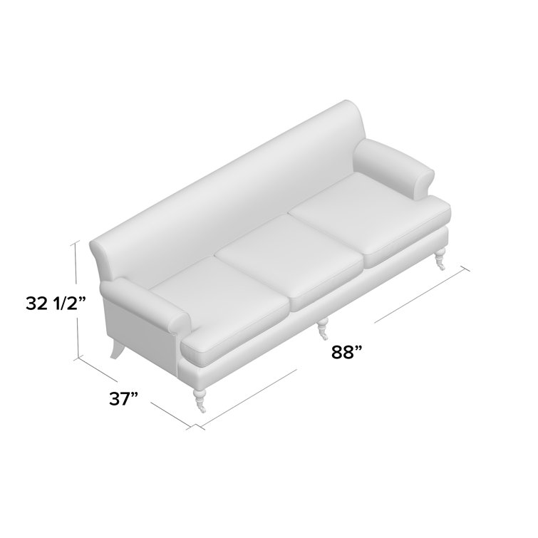Alana Lawson 88'' Sky Neutral Velvet Upholstered Sofa