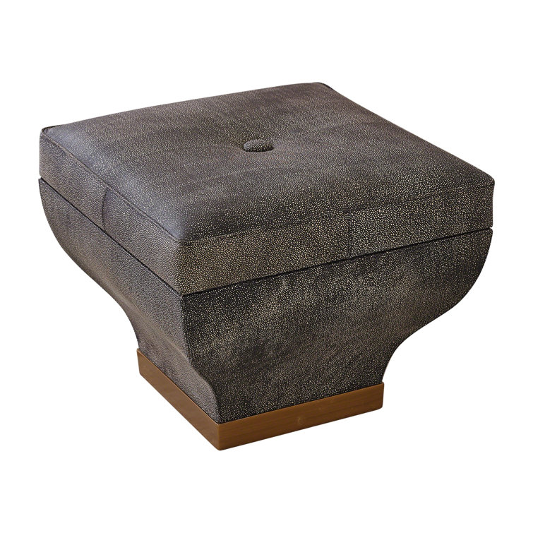 Churchill Square Faux Leather Storage Ottoman in Brown