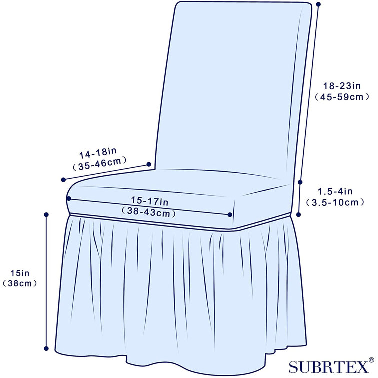 Gray Stretchable Dining Chair Slipcover with Ruffle Skirt