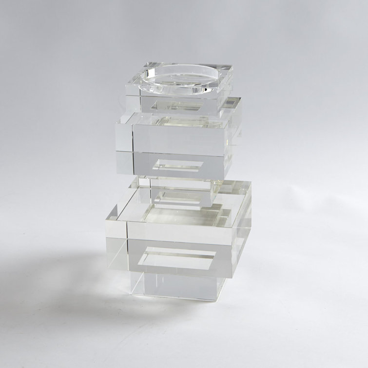 Transitional Geometric Crystal Pillar Candlestick Holder