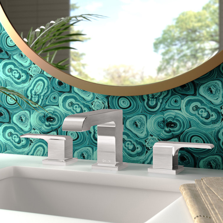Modern Black and Stainless Steel Widespread Bathroom Faucet with ADA Compliance