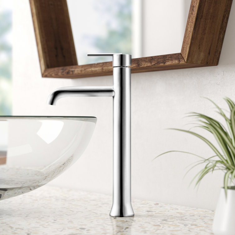 Sleek Modern 13.5" Chrome Zinc Single Hole Vessel Faucet