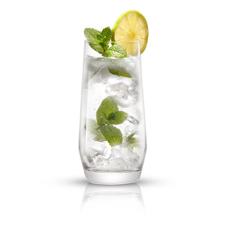 Gwen 18oz Lead-Free Crystal Highball Glass Set