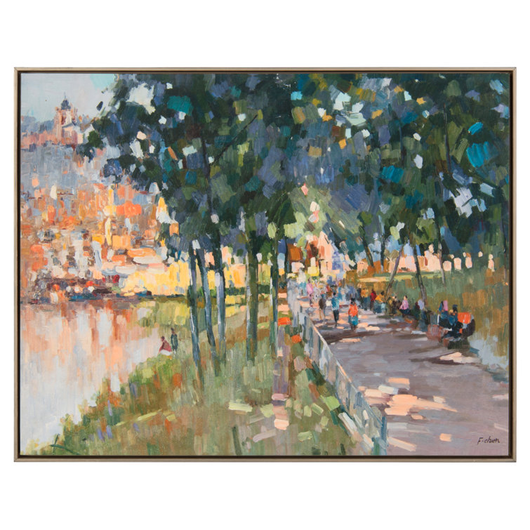 Silver Framed Landscape Print on Canvas with Wood Frame