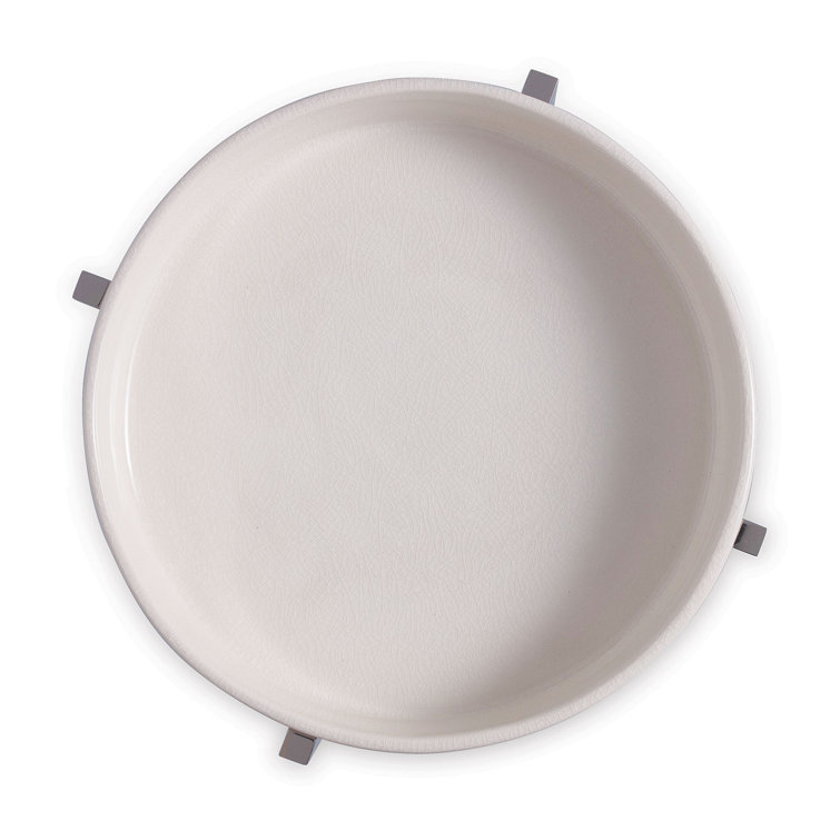 Jody Cream Crackle Porcelain Tray Top Round End Table