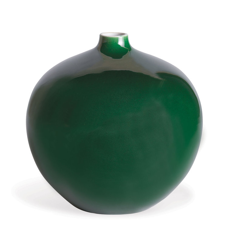 Emerald Green Porcelain Round Bud Table Vase