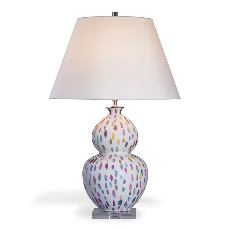 Whimsical Dash Double Gourd White Porcelain Table Lamp