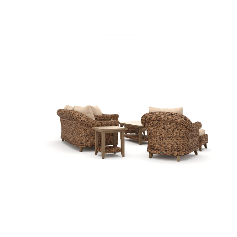 Heritage Brown Wicker 8-Piece Outdoor Seating Set with Cushions
