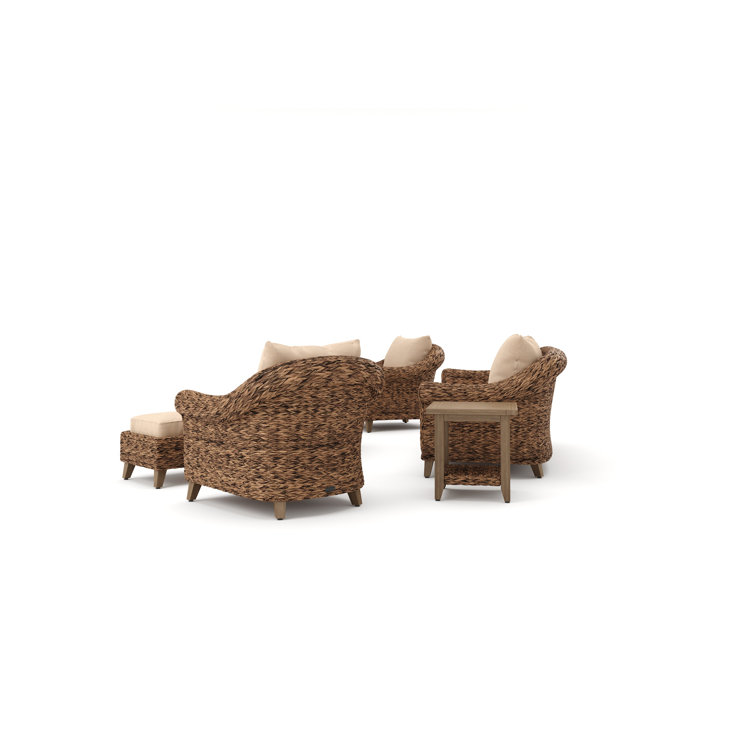Heritage Brown Wicker 8-Piece Outdoor Seating Set with Cushions