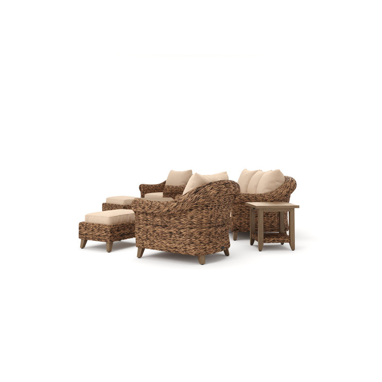 Heritage Brown Wicker 8-Piece Outdoor Seating Set with Cushions