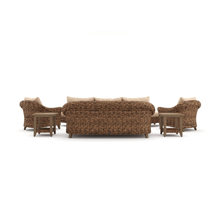 Heritage Brown Wicker 8-Piece Outdoor Seating Set with Cushions