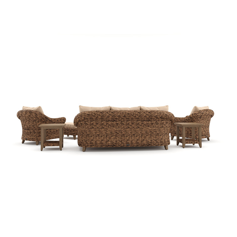 Heritage Brown Wicker 8-Piece Outdoor Seating Set with Cushions