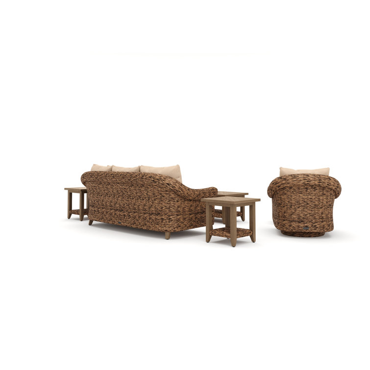 Cayman 8 Piece Beige Rattan Seating Group with Sunbrella Cushions