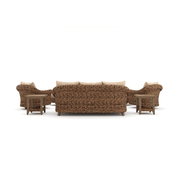 Cayman 8 Piece Beige Rattan Seating Group with Sunbrella Cushions