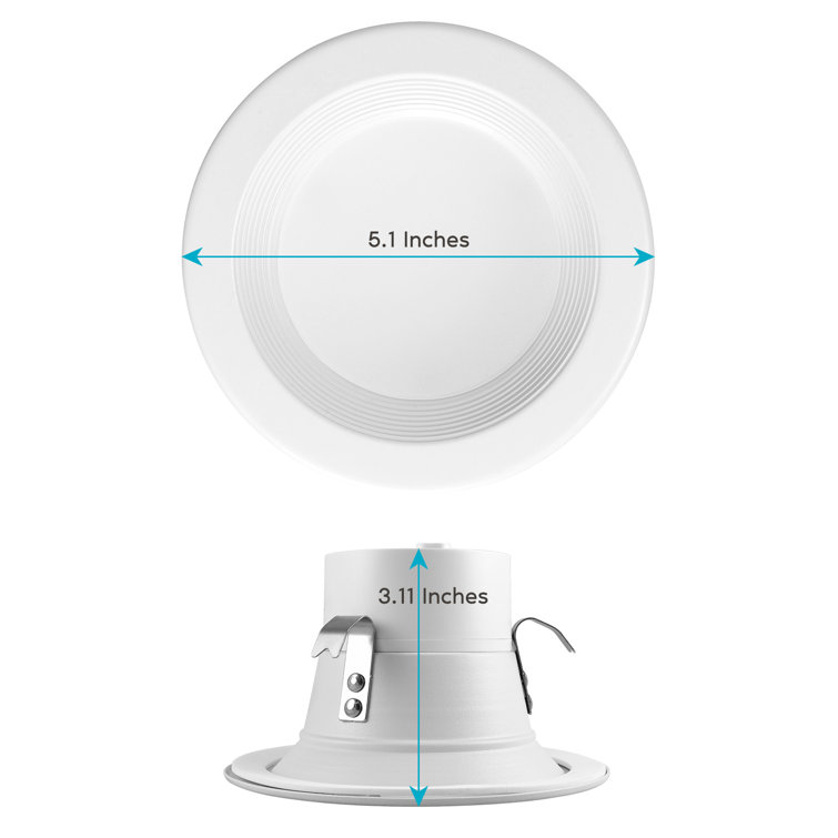 4'' White LED Recessed Lighting Kit with Switchable Color Temperature
