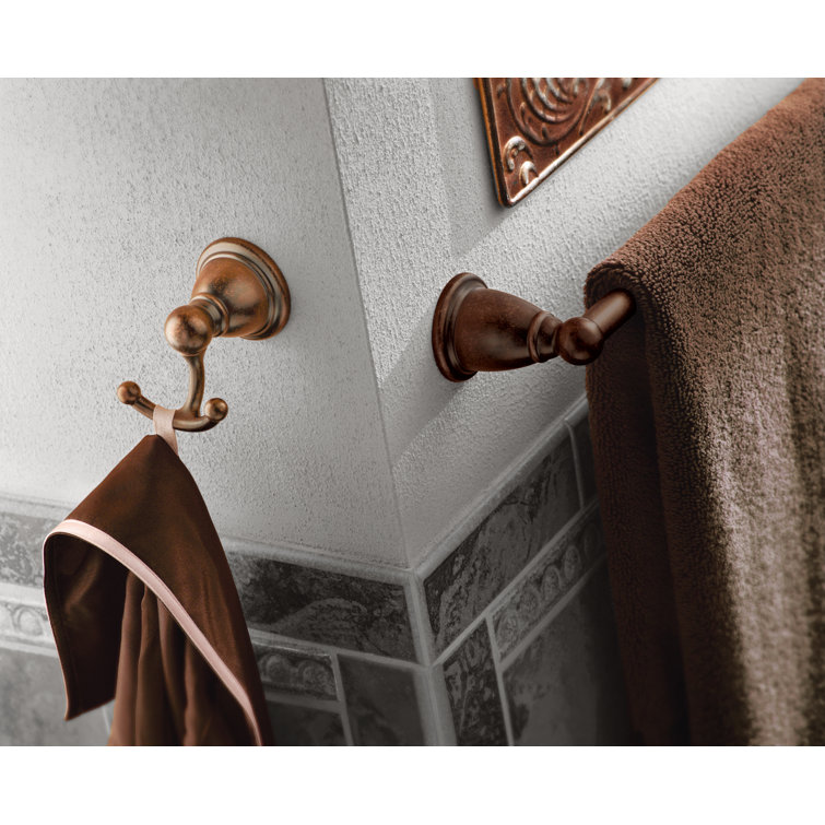 18-Inch Distressed Bronze Wall Mounted Towel Bar