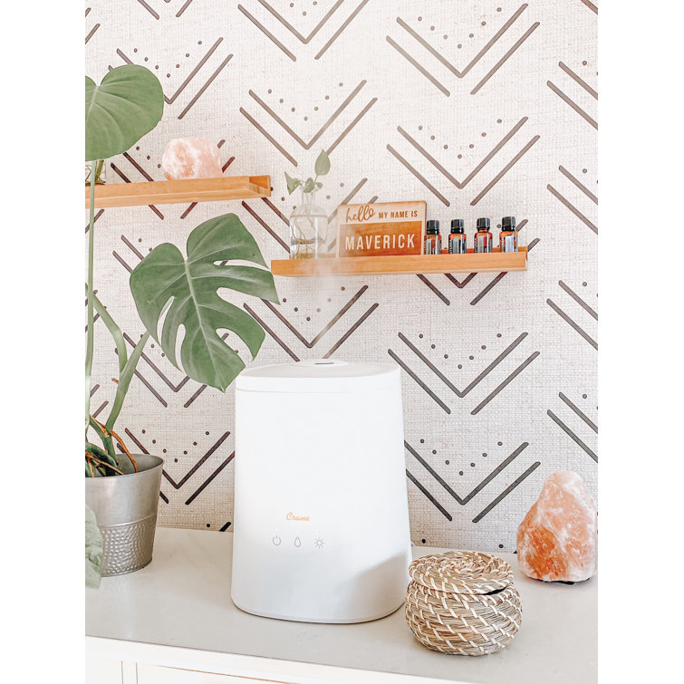 1.2 Gallon White Ultrasonic Cool Mist Tabletop Humidifier with Night Light