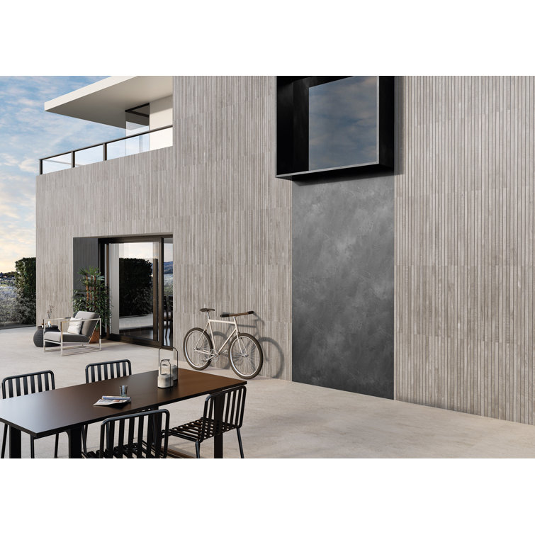 Gray 24x48 Matte Porcelain Wood Look Wall Tile