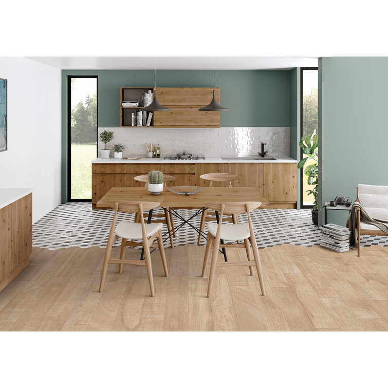 Maple 8" x 48" Matte Porcelain Wood Look Floor and Wall Tile
