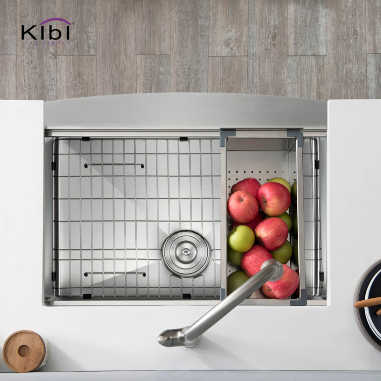 30'' Satin Stainless Steel Farmhouse Single Bowl Kitchen Sink