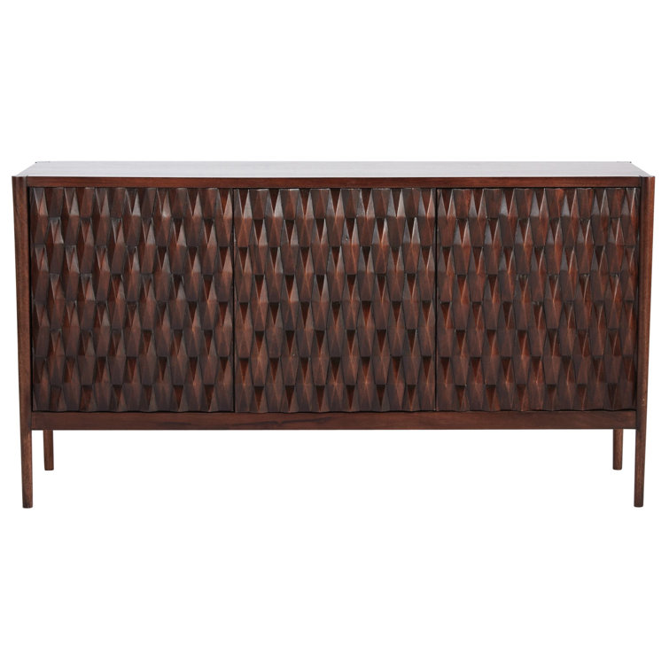 Kerf Walnut Mango Wood Geometric Cabinet