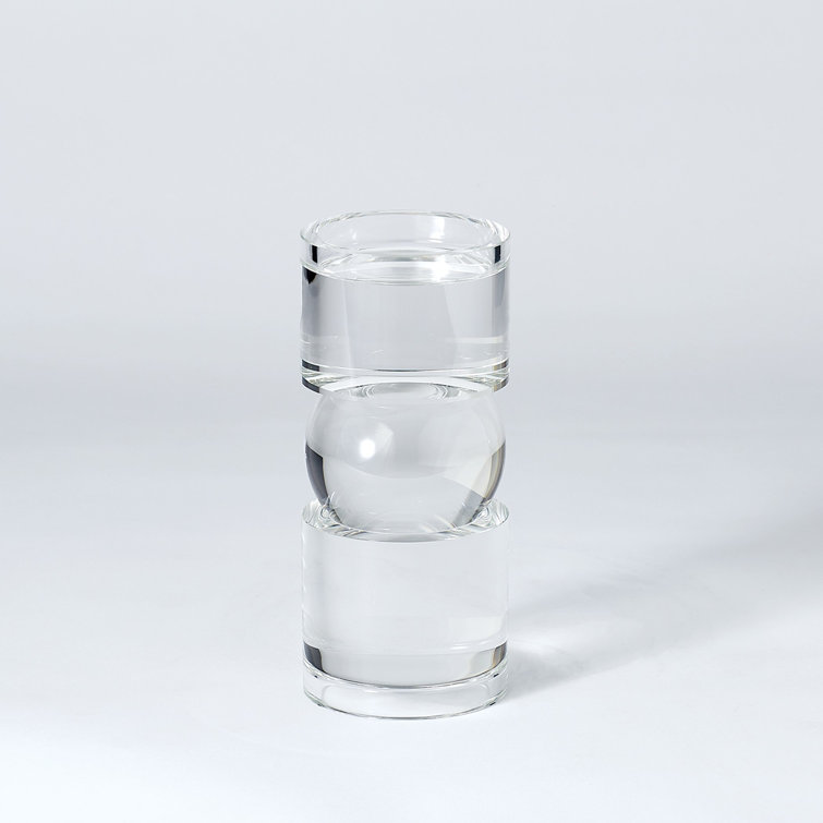 Elegant 9" Crystal Glass Candlestick Holder for 3" Pillar