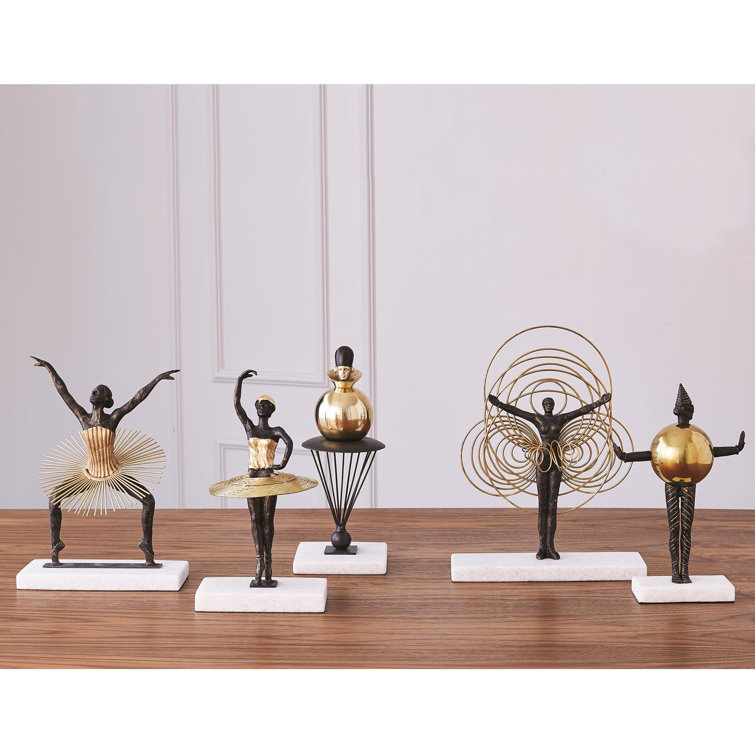 Bauhaus Gold and Black Metal Ballet Figurine