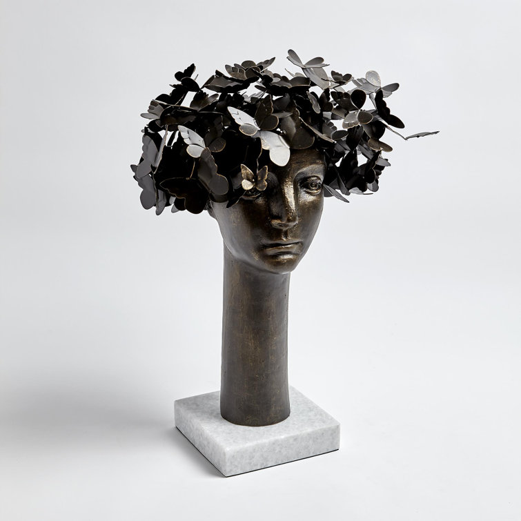 Handcrafted Iron Butterfly Figurine with Marble Base