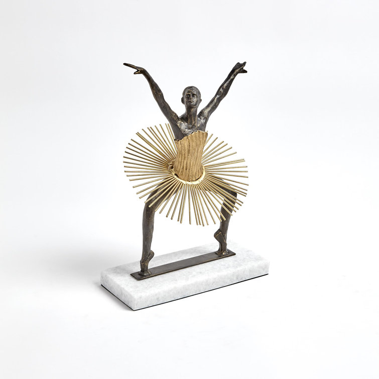 Bauhaus Gold and Black Metal Ballet Figurine