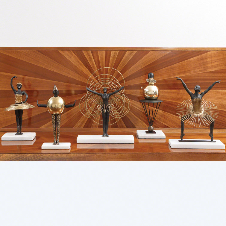 Bauhaus Gold and Black Metal Ballet Figurine