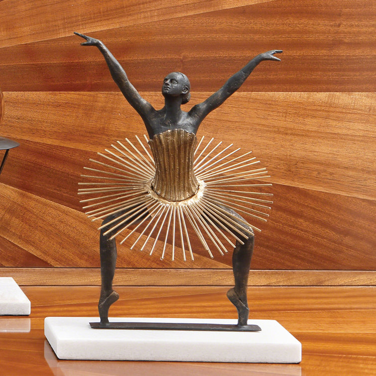 Bauhaus Gold and Black Metal Ballet Figurine