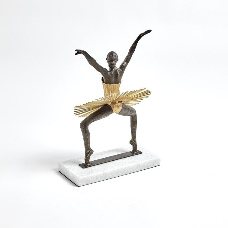 Bauhaus Gold and Black Metal Ballet Figurine