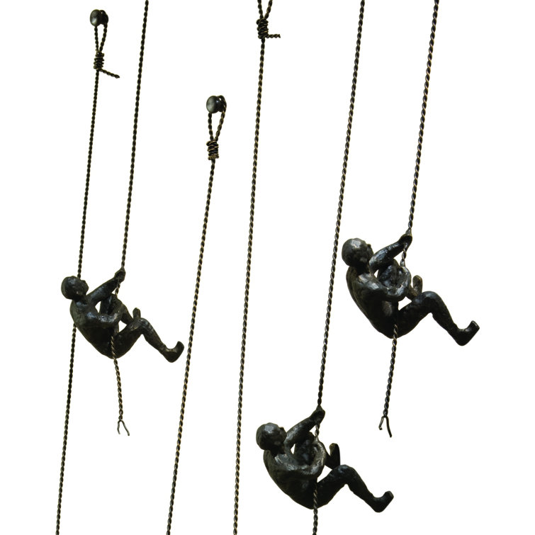 Bronze Climbing Man Wall Mounted Sculpture