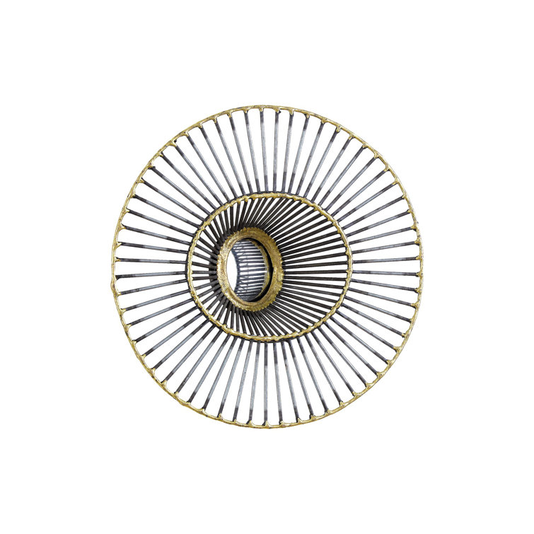 12" Round Bronze & Gold Tilt-A-Wire Wall Mirror