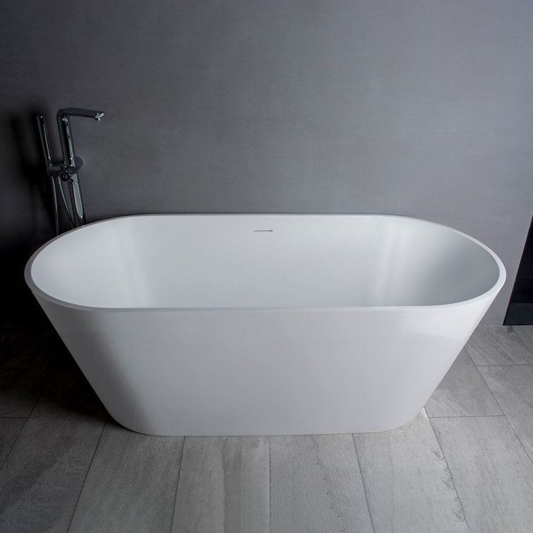 Iris 54" White Acrylic Freestanding Soaking Bathtub