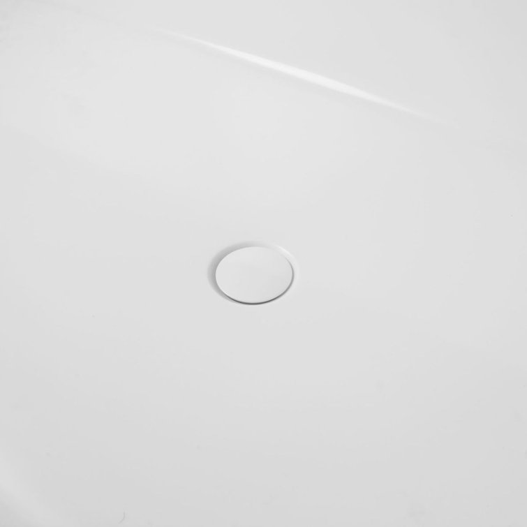 59" White Freestanding Acrylic Soaking Bathtub