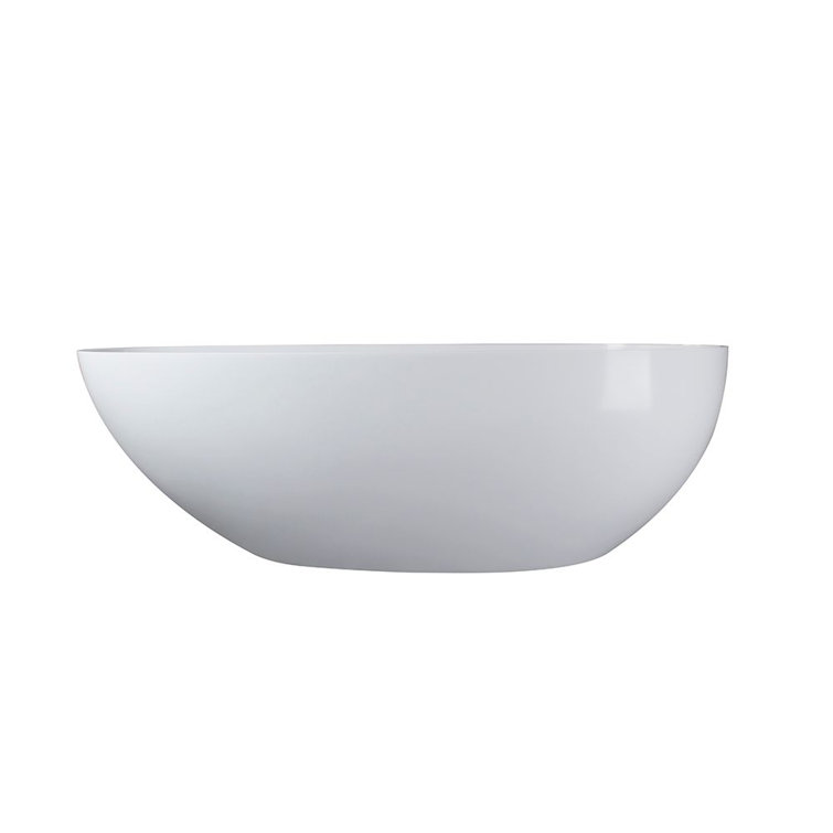Matte White 67'' Solid Surface Freestanding Oval Bathtub