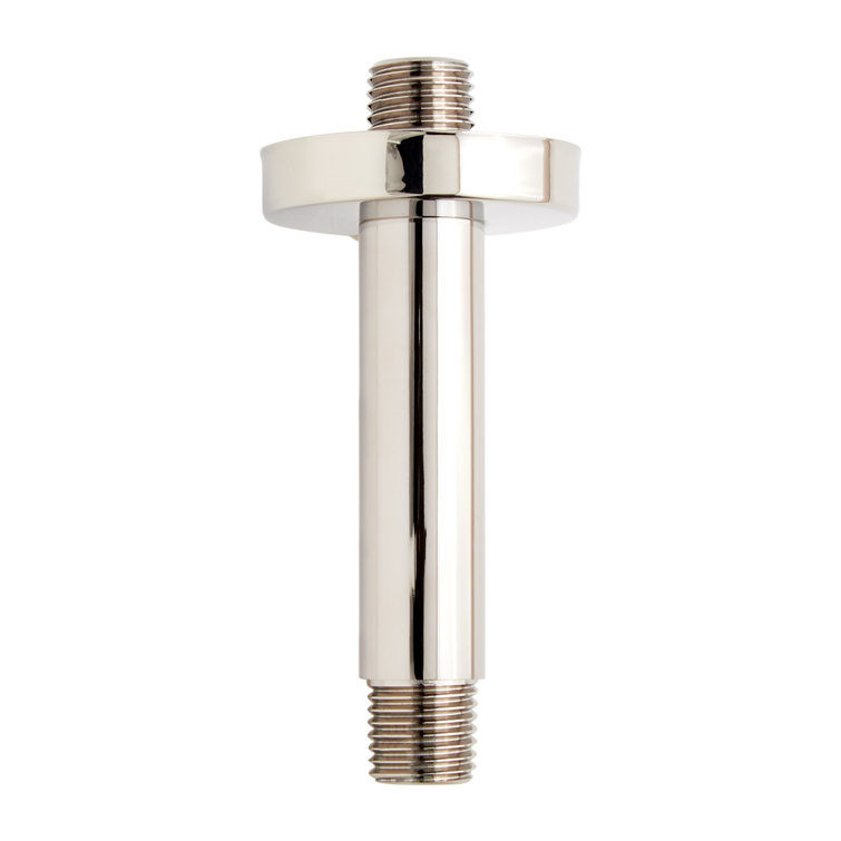Polished Nickel 4" Ceiling-Mount Shower Arm with Escutcheon Plate