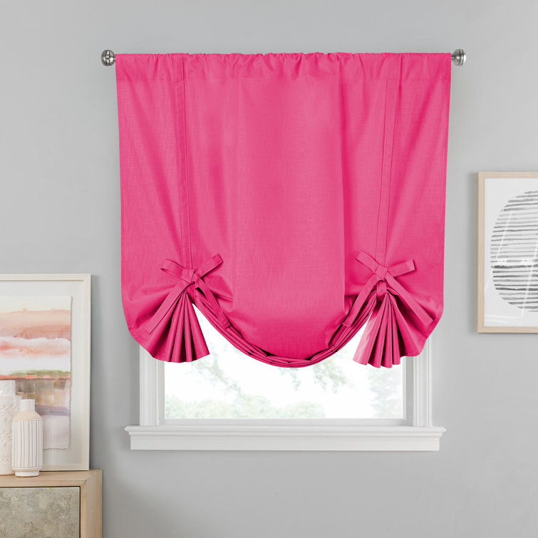 Raspberry Polyester Blackout Balloon Shade for Kitchen Window