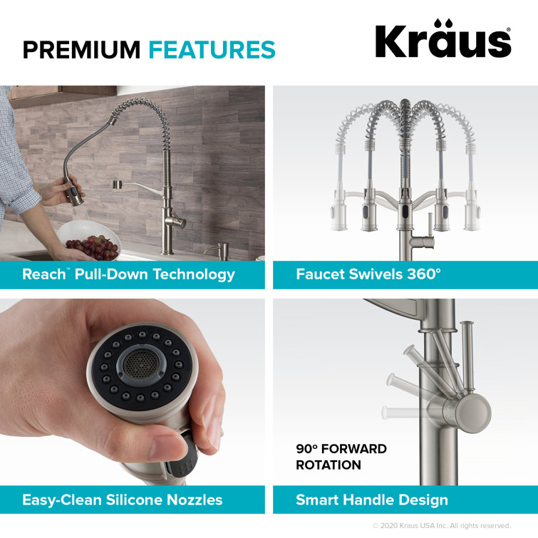 Oil Rubbed Bronze Commercial Pull-Down Kitchen Faucet