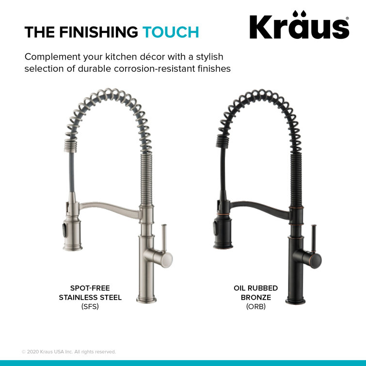Oil Rubbed Bronze Commercial Pull-Down Kitchen Faucet