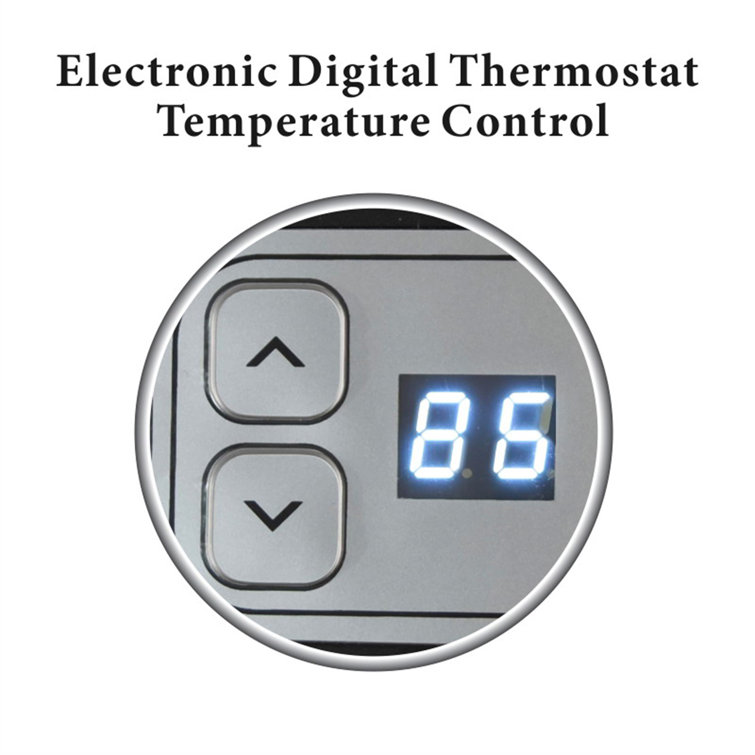 Compact Gray Ceramic Oscillating Heater with Thermostat & Auto Shut-off